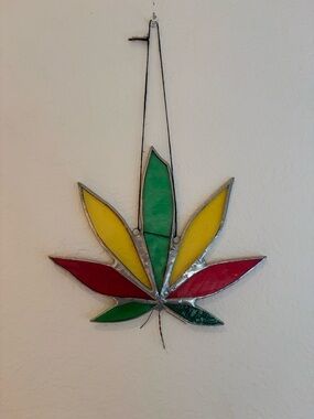 Stained Glass Leaf Wall Hanging